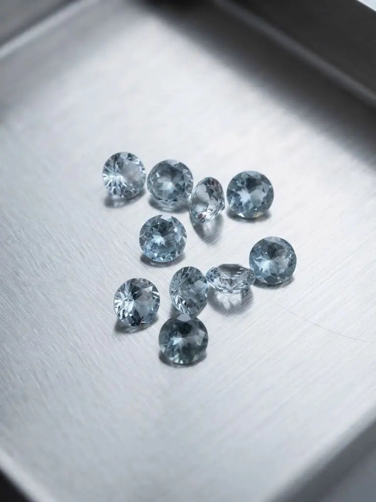 Natural Quality 10 Aquamarine Gemstones From Madagascar, Dimension 5 mm, Weight 3.0 CT, Shape Round cut, GEM-ABC-350